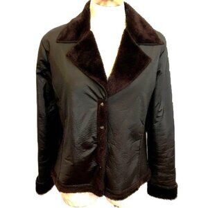 Barrage Faux Leather Jacket w/ Faux fur lining